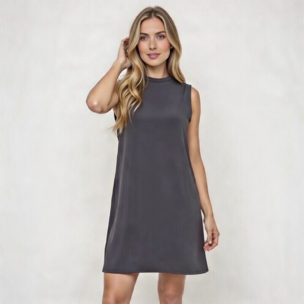 Naked Zebra Dark Grey Chiffon Shift Dress